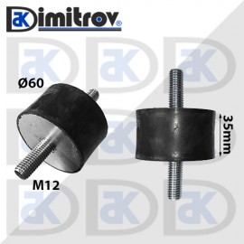 Антивибрационен тампон М12 х Ø 60 х 35 mm